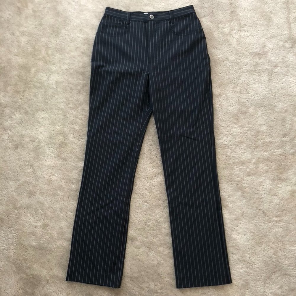 Vintage 90's Kejzar's Cotton Line Black White Pinstripe